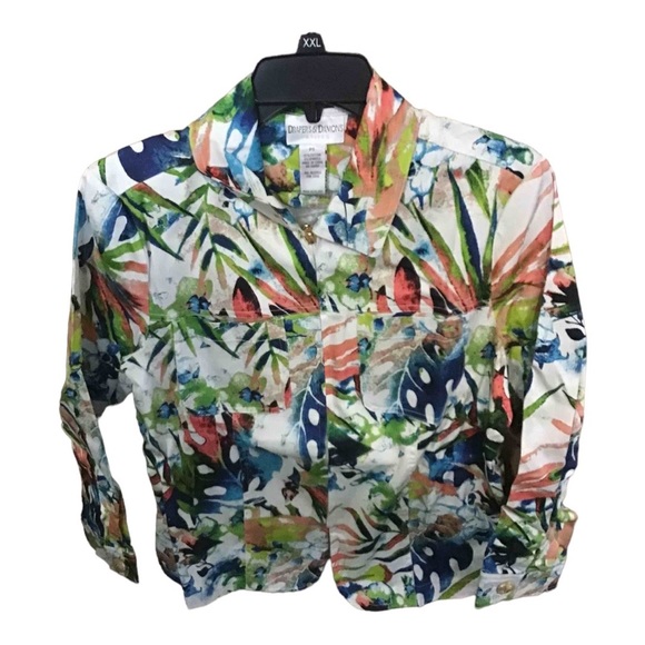 Drapers & Damon’s Long Sleeve Floral Top jacket Size PS NWT - Picture 2 of 8